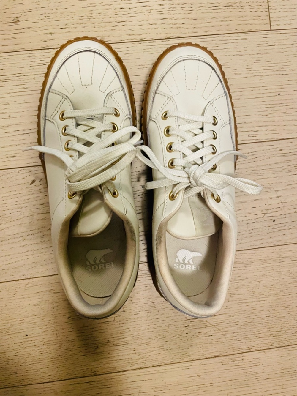 Sorel Women's White Leather Platform Sneaker